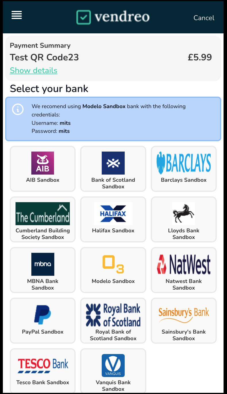 URL Payment Start